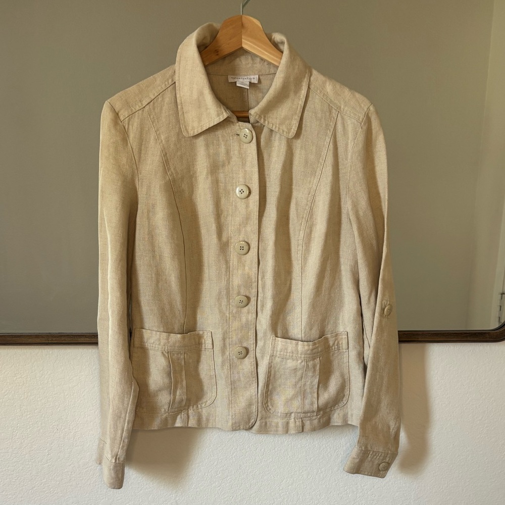 Charter Club 100% Linen Jacket Women’s Size Medium
